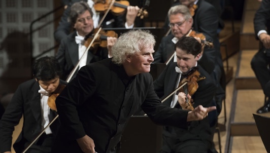 Sir Simon Rattle conducts Dvorák and Brahms